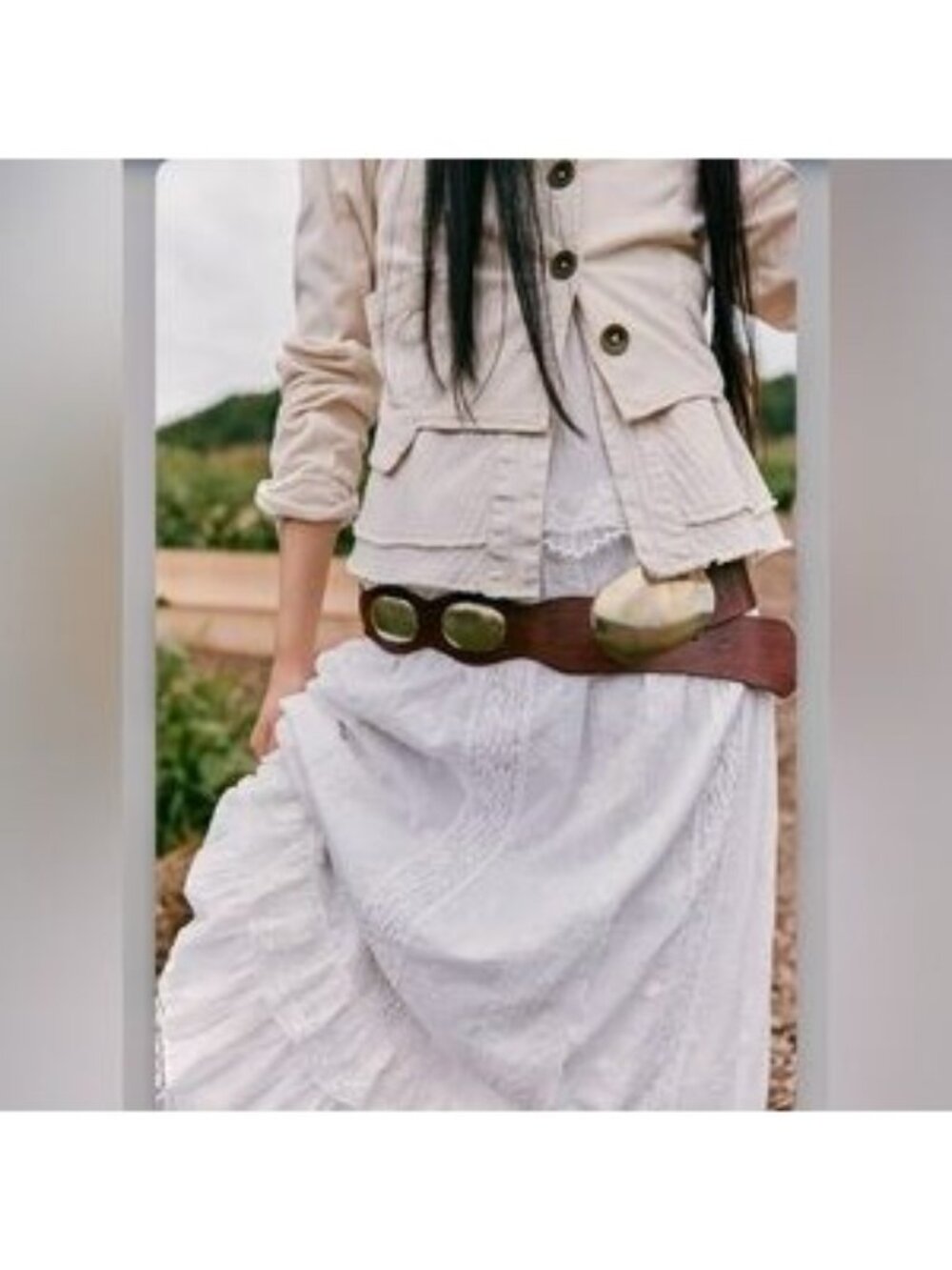 Free People Yoko Hip Belt Festival Boho Chic Western Hippie Leather Womens M L